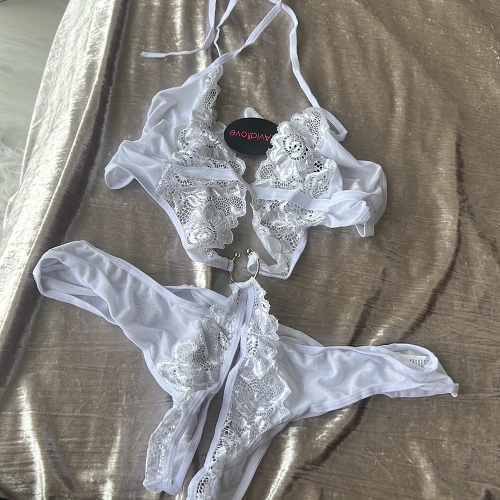 White Teddy Halter Bodysuit from Avidlove (New in package never open or won)